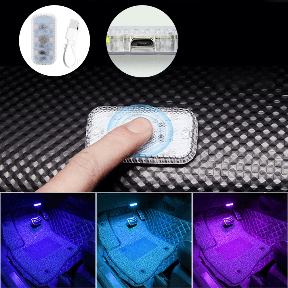 New Car LED Touch Lights Wireless Interior Light Auto Roof Ceiling