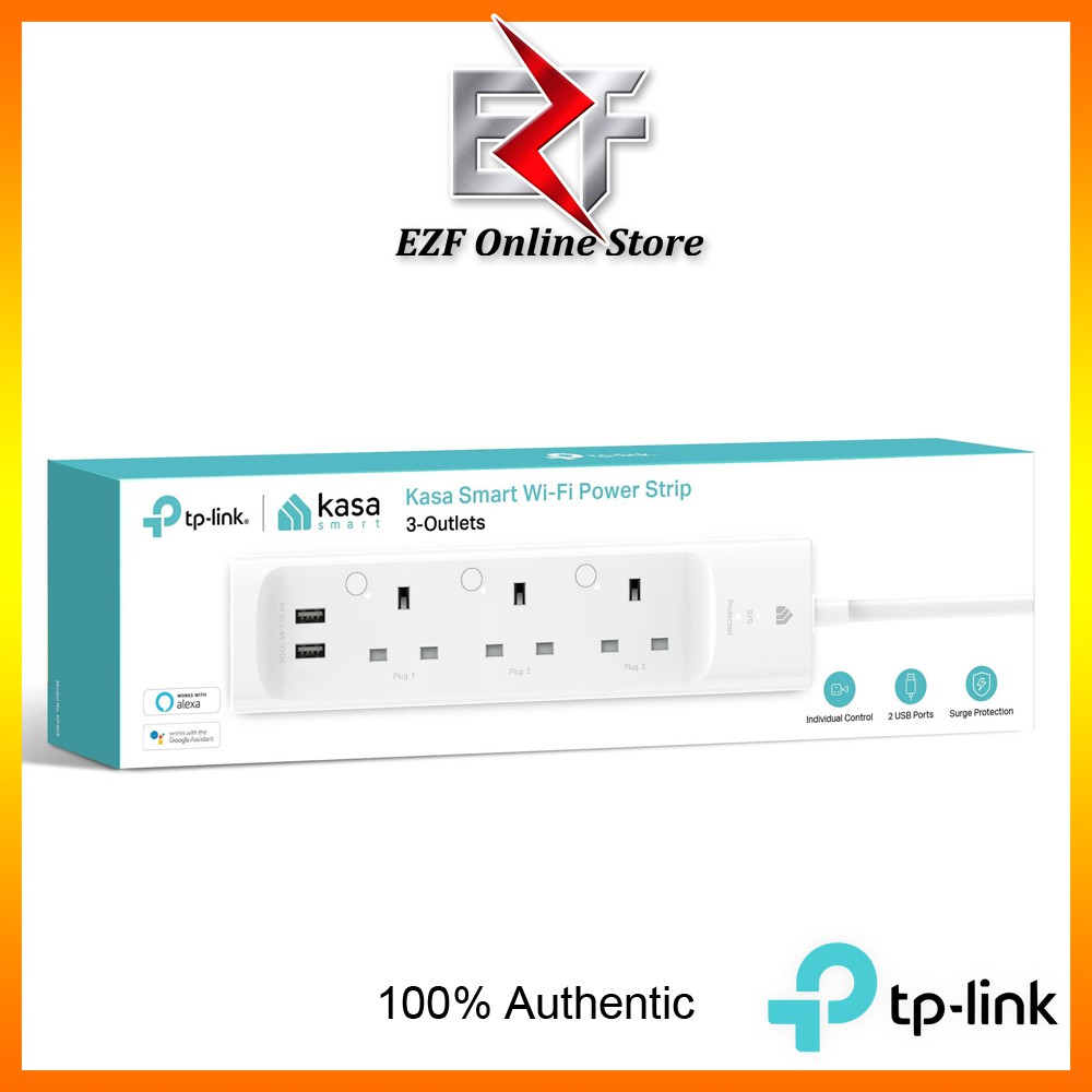 TP-Link KASA KP303 3 Outlets WiFi Smart Strip Power Extension Plug ...