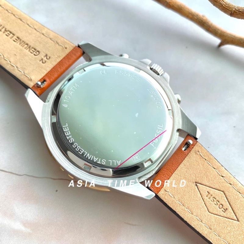 Original FOSSIL FS5625 Garrett Chronograph Men Watch with Brown Leather Strap Shopee Malaysia