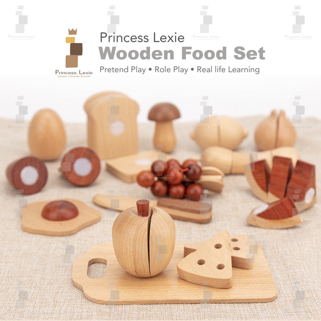 Princess Lexie Wooden Food Cutting Set 30 Pcs | Korea Imported Pretend Play  Role Play Kitchen Kits Montessori Toys | Shopee Malaysia