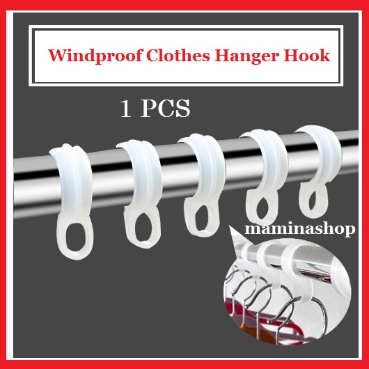 1 Pcs Windproof Clothes Hanger Drying Rack Hook Non-Slip Fixing ...