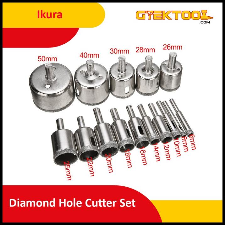 Ikura Glass Drill Bit Ceramic Glass Diamond Hole Cutter Set 15Pcs