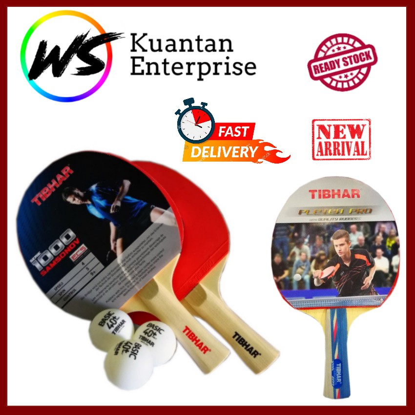 💯【100 Original】🔥Tibhar Table Tennis/Ping Pong Bat Set 🔥 (2pcs Bats + Free 3pcs Balls) Shopee