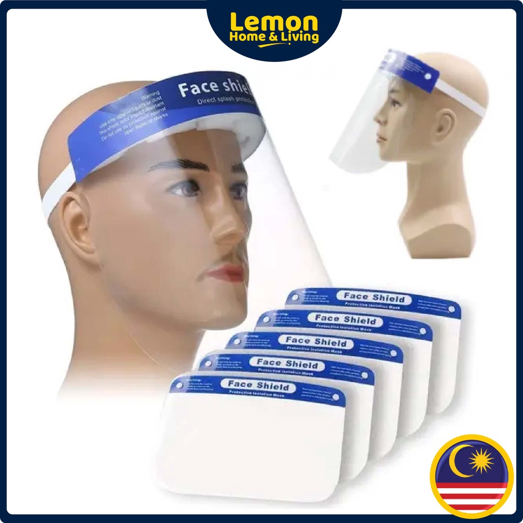 🍋READY STOCK LEMON🍋 KKM Approved Full Face Shield Clear Mask for Adult