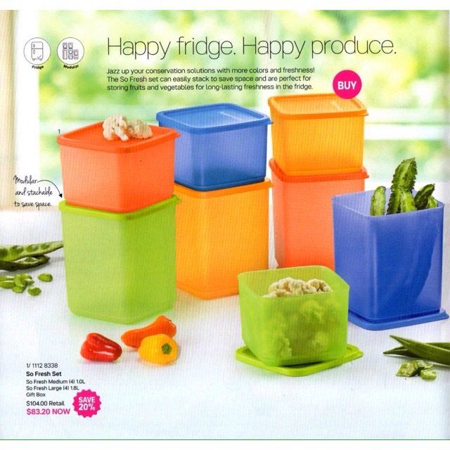 SO FRESH (set of 3pcs) Tupperware brands original limited edition ...