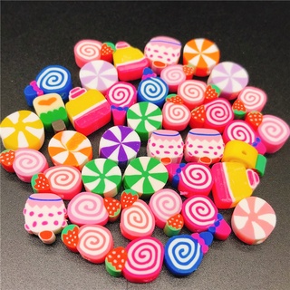 10mm 20pcs Polymer Clay Beads Smiley Animal Sunflower Heart Shape Christmas  For Jewelry Making