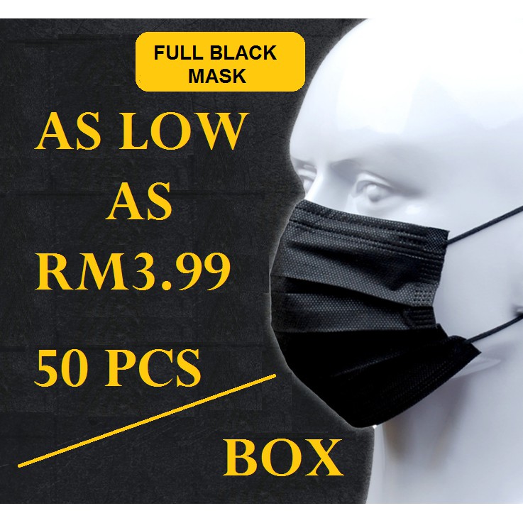 10 FACE MASK + 50 FILTERS - Black sale