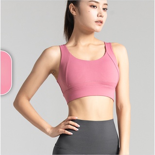 Sports underwear yoga clothes thin running back training shockproof women's  Vest peach breasted bra