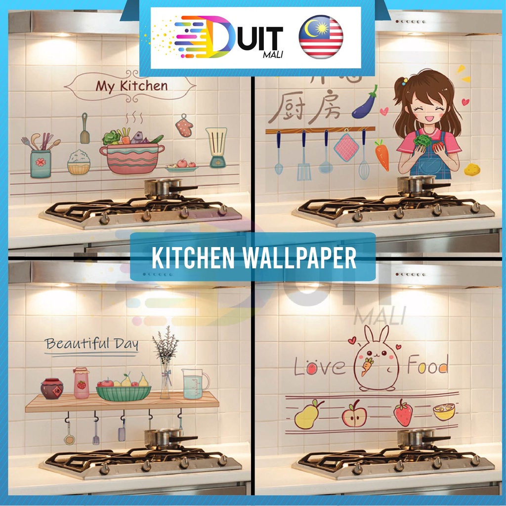 Duitmali Kertas Dinding Dapur Self Adhesive Kitchen Wallpaper ...