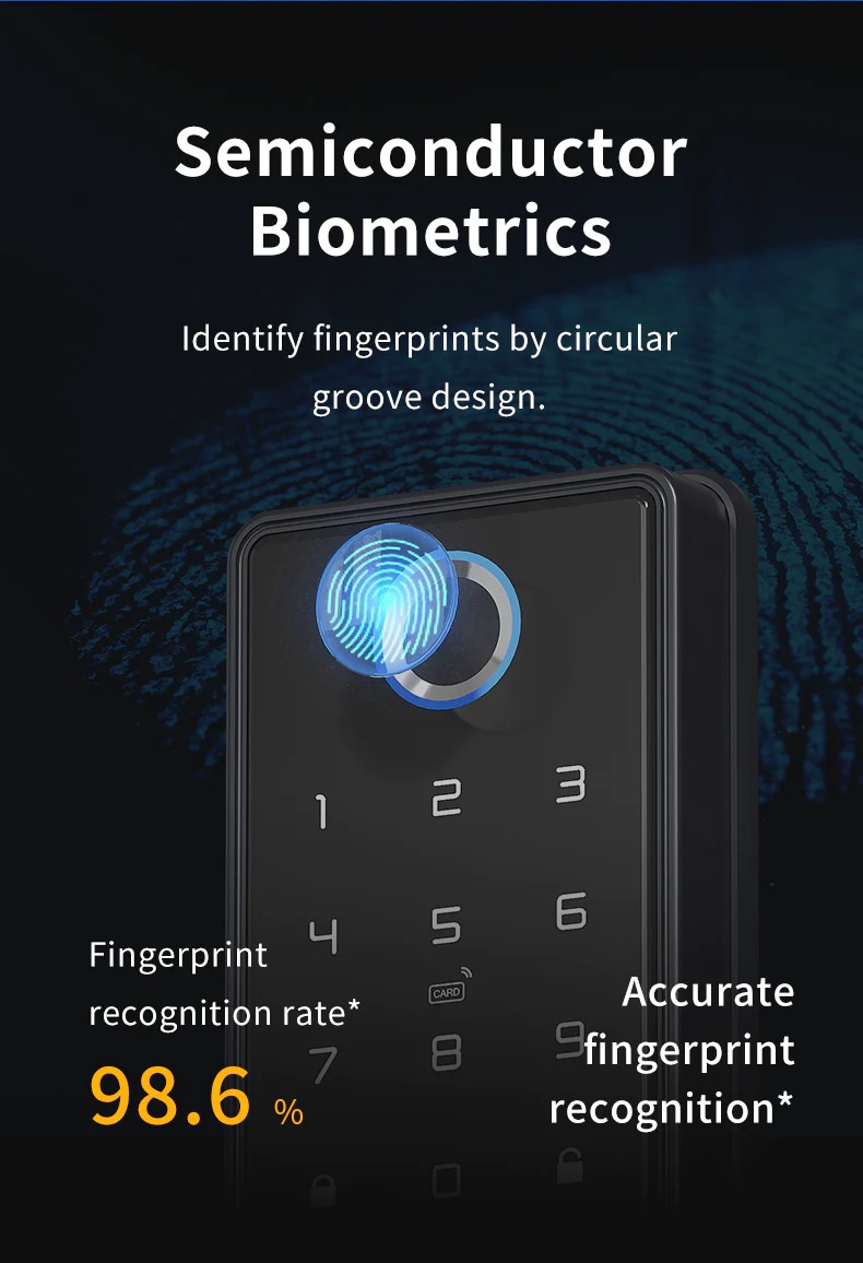 T1 Electronic Smart Fingerprint Deadbolt Door Lock Tuya WiFi APP Remote ...