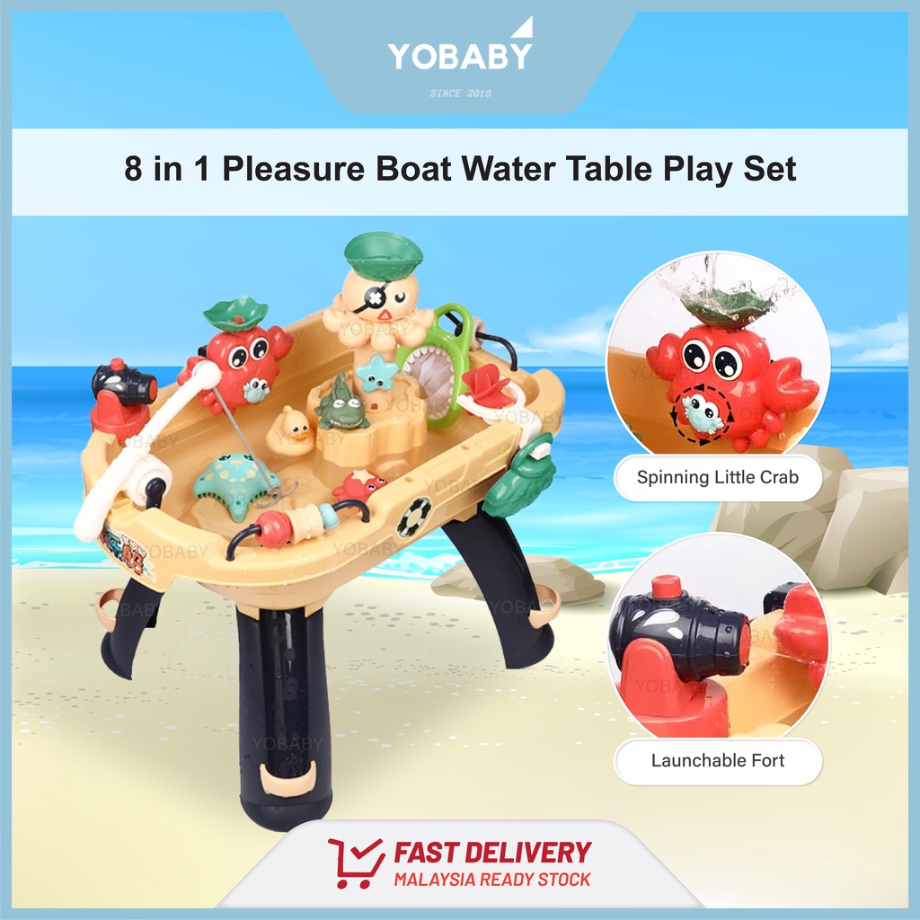 【CLEARANCE】8 in 1 Children Pleasure Boat Fishing Water Table Play Set ...