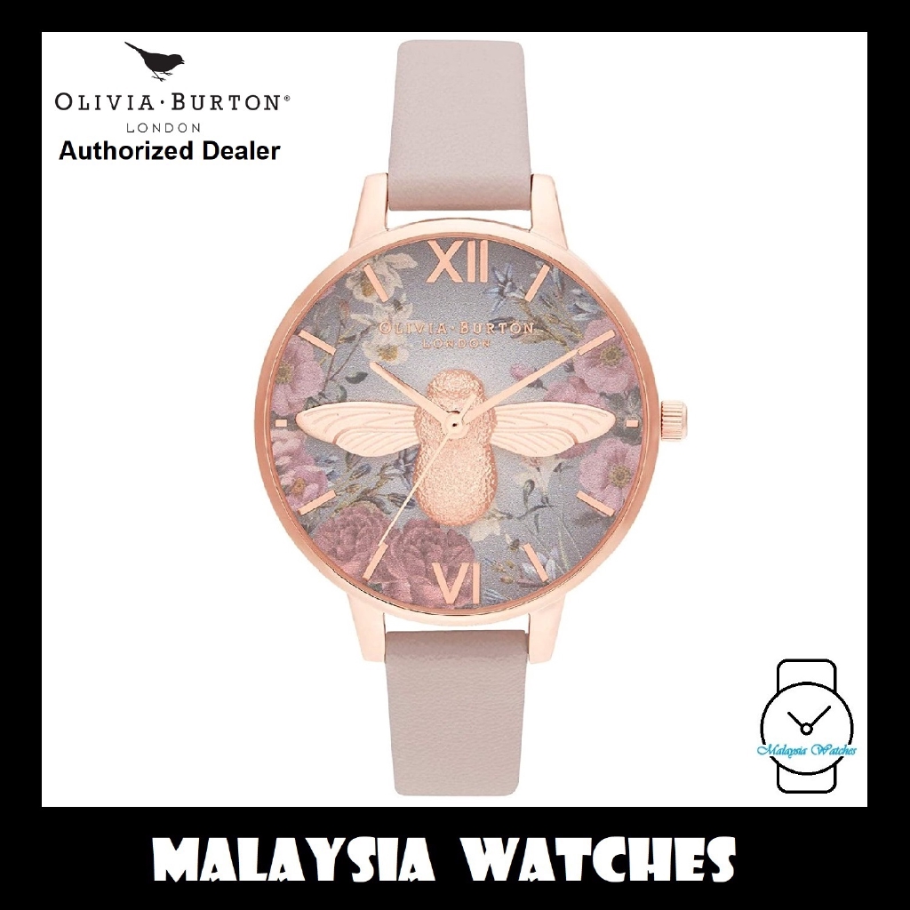 OFFICIAL WARRANTY Olivia Burton OB16EG134 Rose Gold Dial Blooms