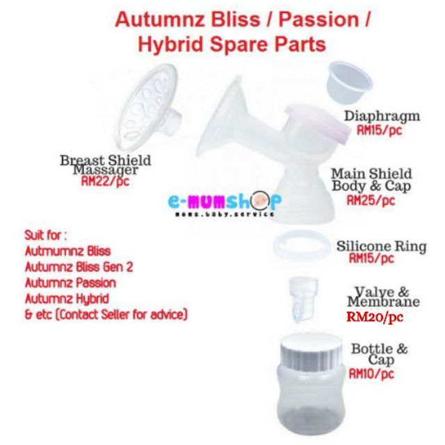 Autumnz Breast Pump Bliss/Passion Spare Parts Shopee Malaysia