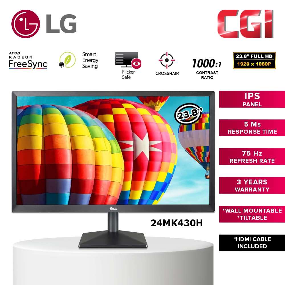 LG 24" 24MK430H FULL HD 75Hz IPS LED Monitor Shopee Malaysia