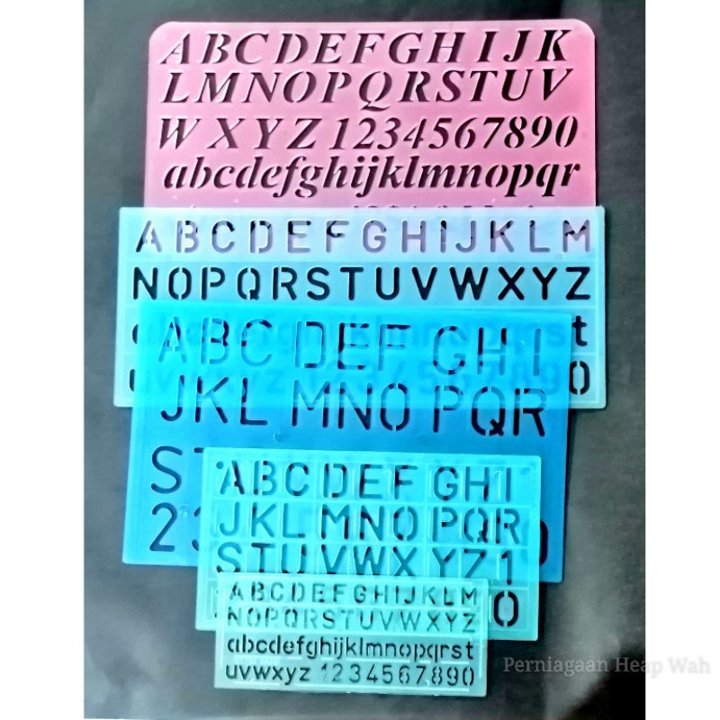 STENCIL RULER ALPHABET 5 SIZE / PEMBARIS ALPHABET Shopee Malaysia