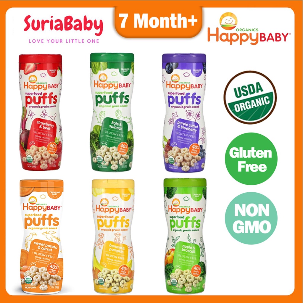 Happy puff hot sale baby food