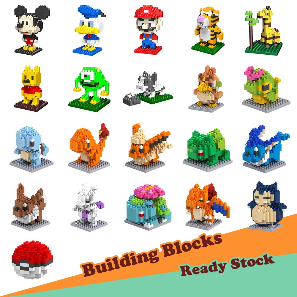 Mini Building Blocks Action Figure Granules Pocket Monster Diamond Mini ...