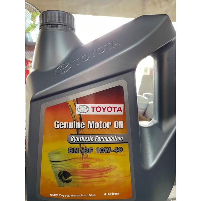 TOYOTA GENUINE MOTOR OIL SN/CF 10W-40/ 5W-30 SYNTHETIC FORMULATION (4 ...