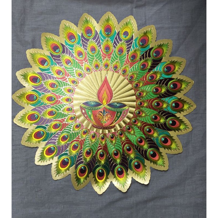 3D Gold Foil Rangoli Sticker Kolam Sticker Home Decoration | Shopee ...