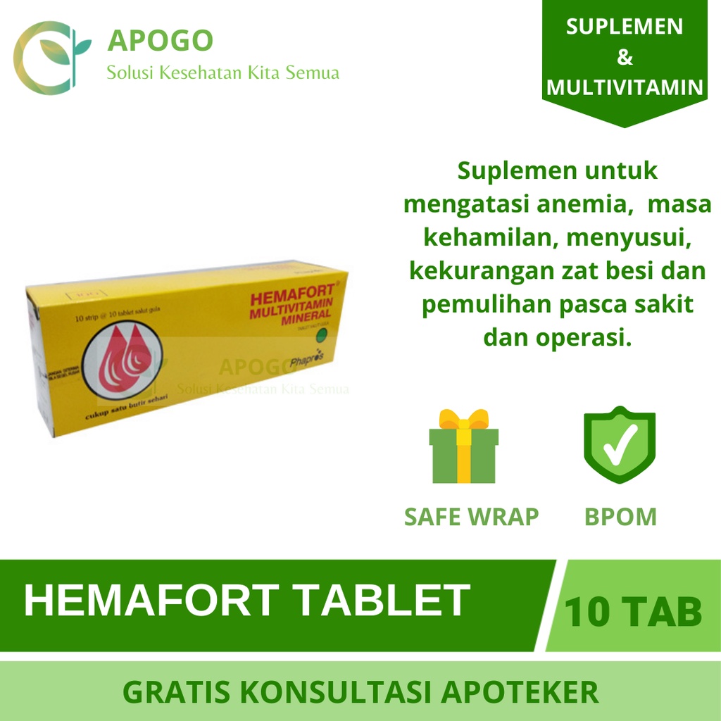 Hemafort Blood Supplements 1 STRIP Contents 10 TABLET | Shopee Malaysia