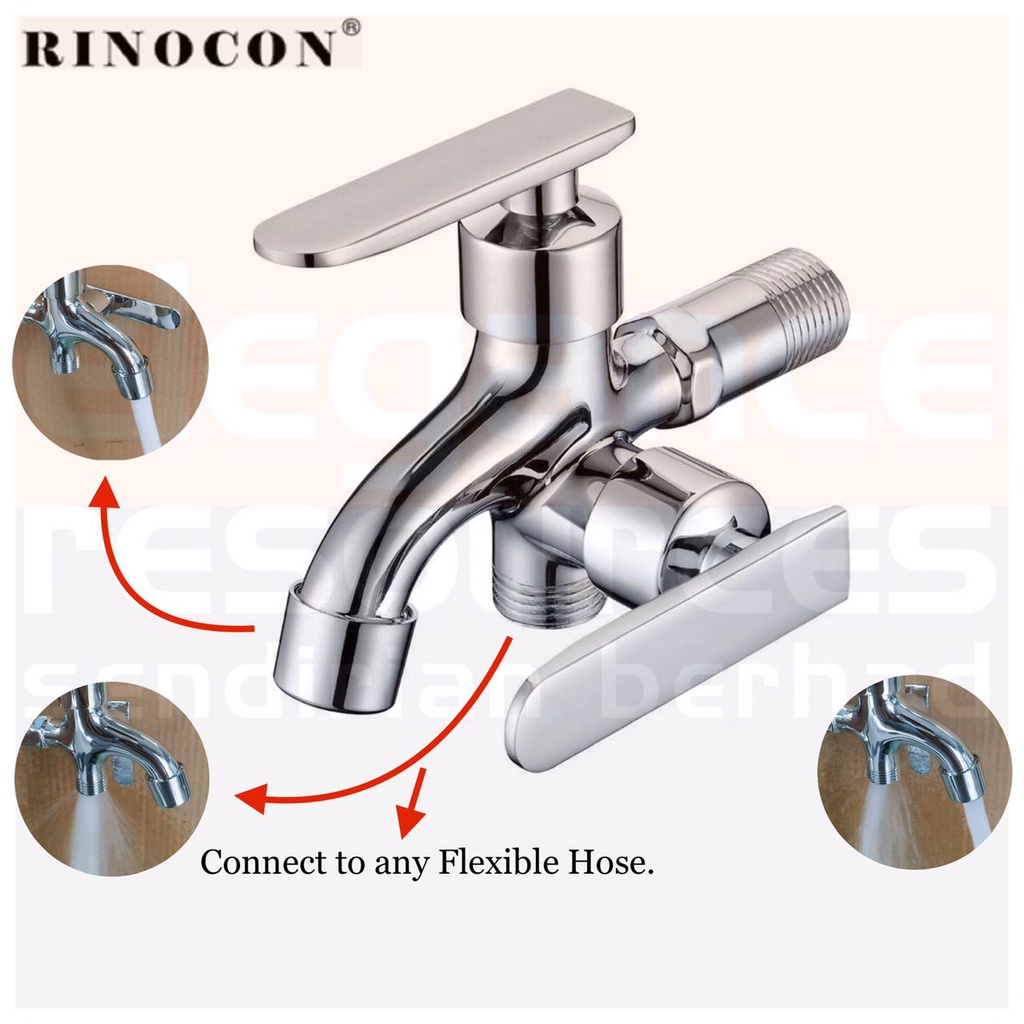 RINOCON Two Way Tap RGA5 Handle with Quarter Turn | Shopee Malaysia