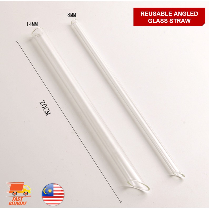 Reusable Glass Straw with Slant End for Bubble Milk Tea | Shopee Malaysia
