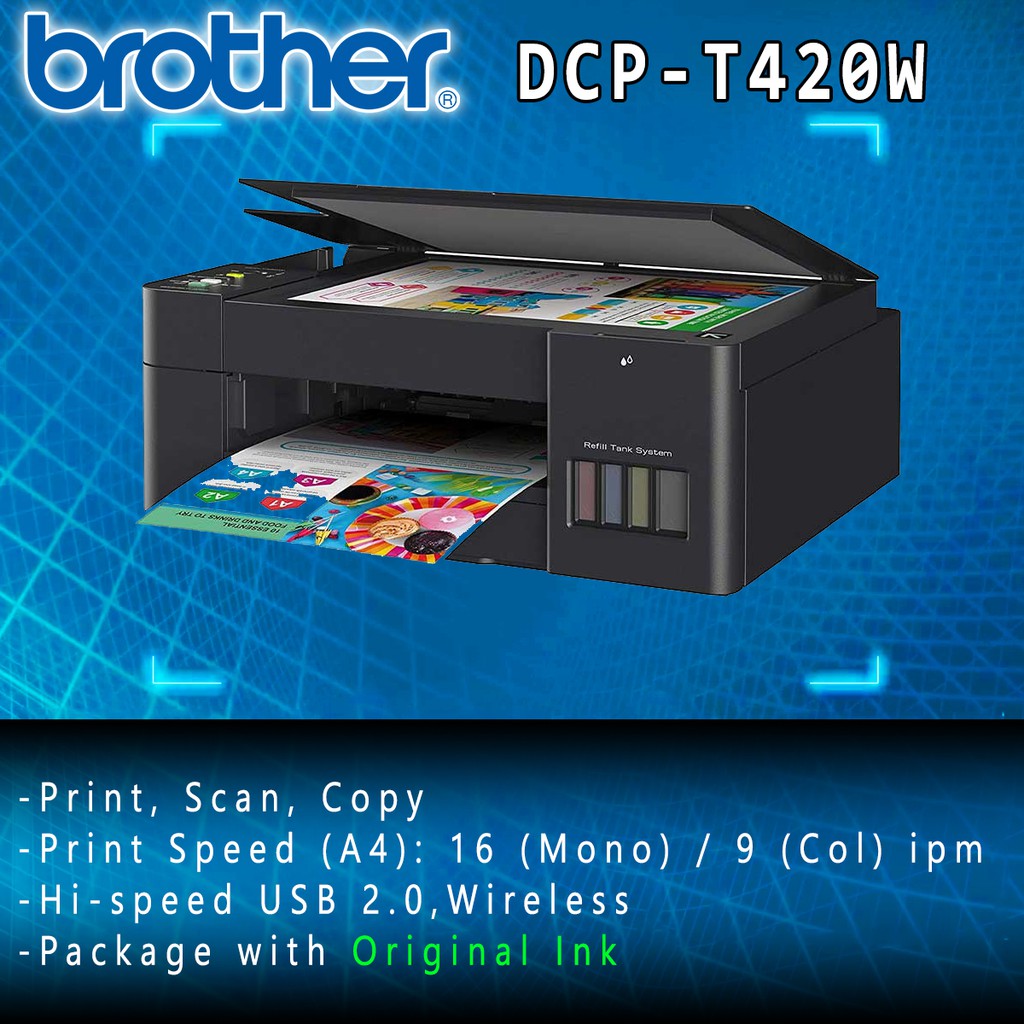 Brother DCPT420W Multifunction Print,Copy,Scan,Wireless Inkjet A4