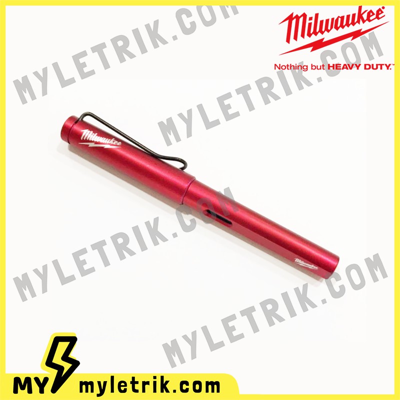 Milwaukee Pen Red Casing Black Ink Gel Pen 1C Logo Silkscreen on 2