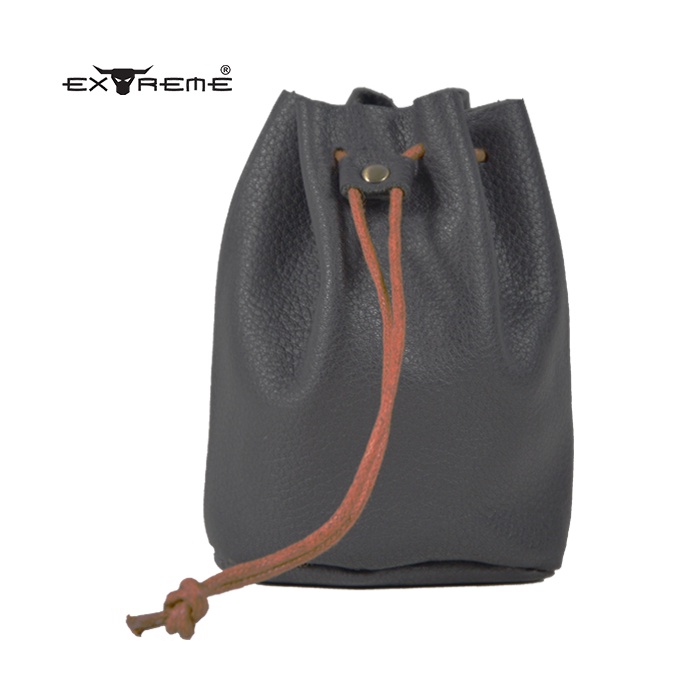 Drawstring Leather Pouch, Coin Purse, Dark Brown, Leather Pouch