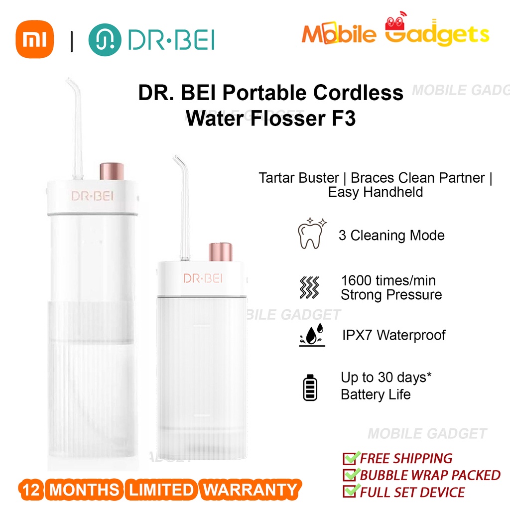 Xiaomi Dr Bei Portable Cordless Electric Water Flosser F3 | Oral ...