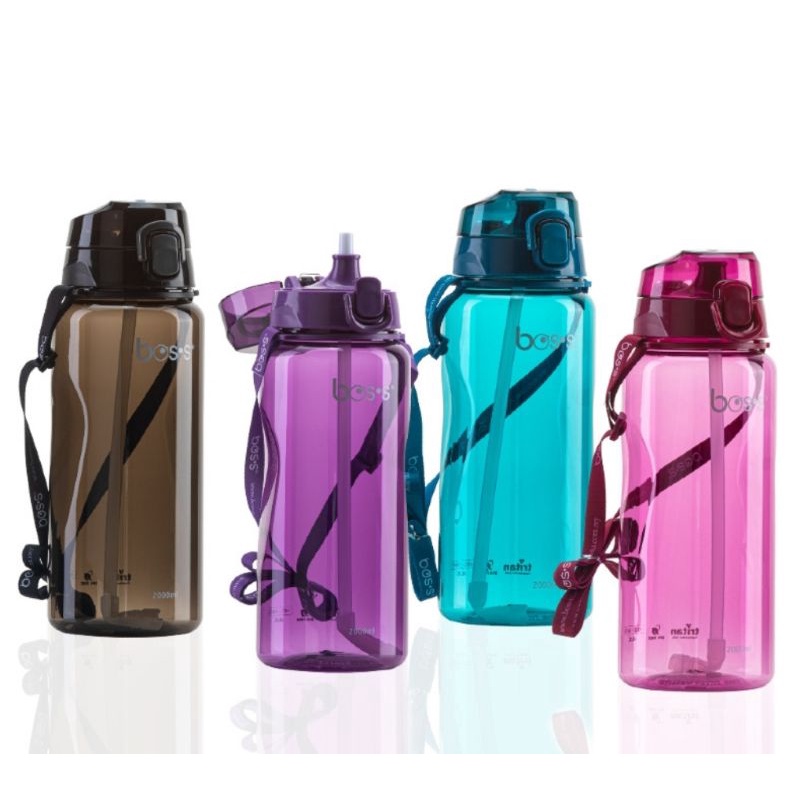 (NEW COLOR) BOS'S BPA-FREE Tritan Bottle With Strap 2000ml BM203TP | Shopee Malaysia