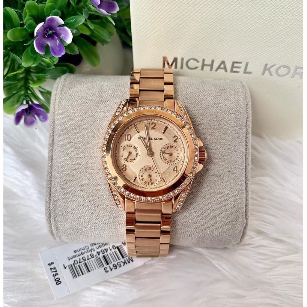 Authentic Michael Kors Women Blair Rose Gold Dial Stainless Steel Watch MK5613 Jam Tangan Wanita Perempuan Shopee Malaysia