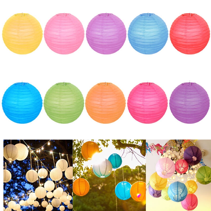 6" 8" 10" 12" 14"Festival Wedding Round Paper Lantern Children Diy Mid ...