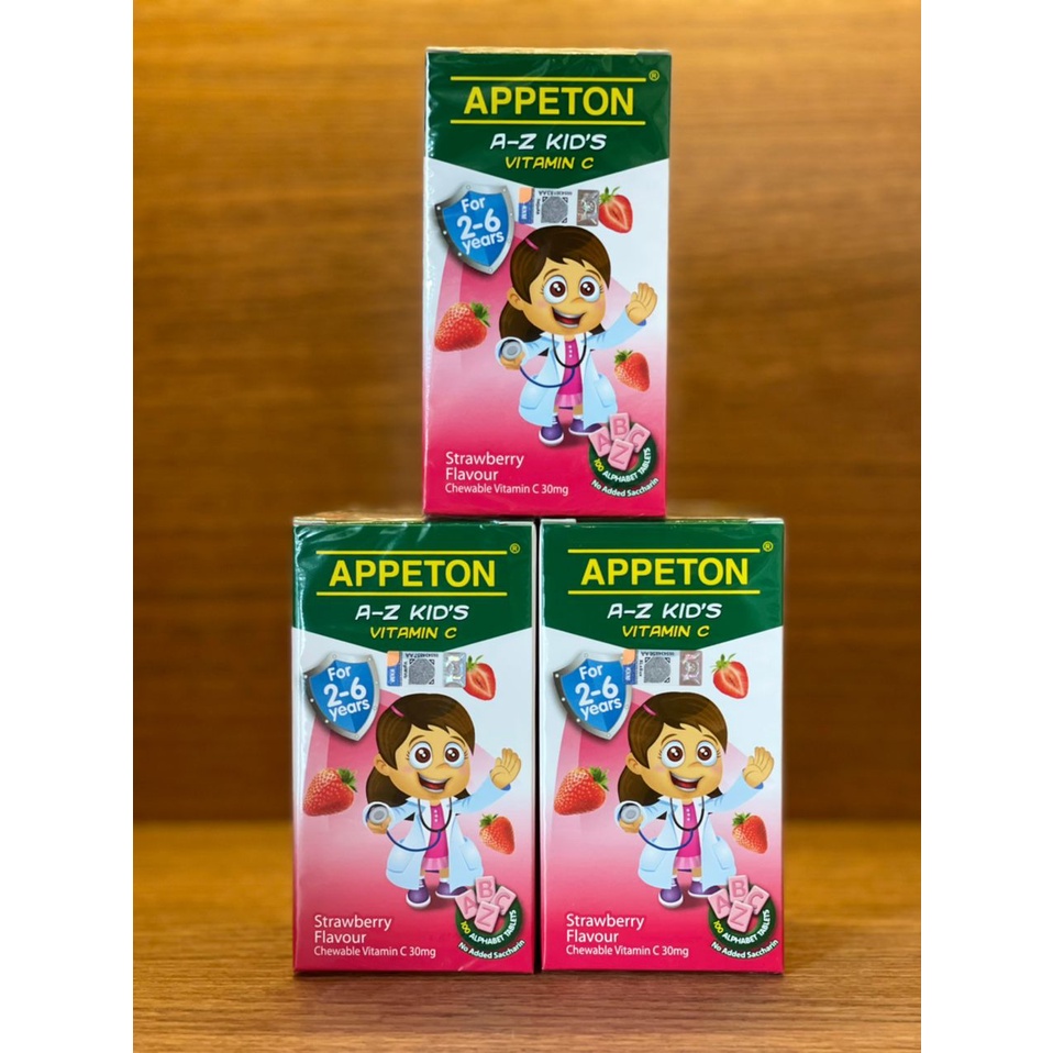 APPETON AZ KID'S VITAMIN C STRAWBERRY FLAVOUR CHEWABLE VITAMIN C 30MG