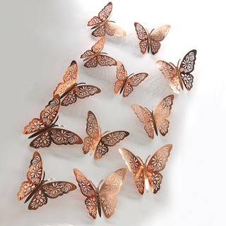12Pcs 3D Hollow Butterfly Wall Sticker For Home Decoration DIY Wall ...