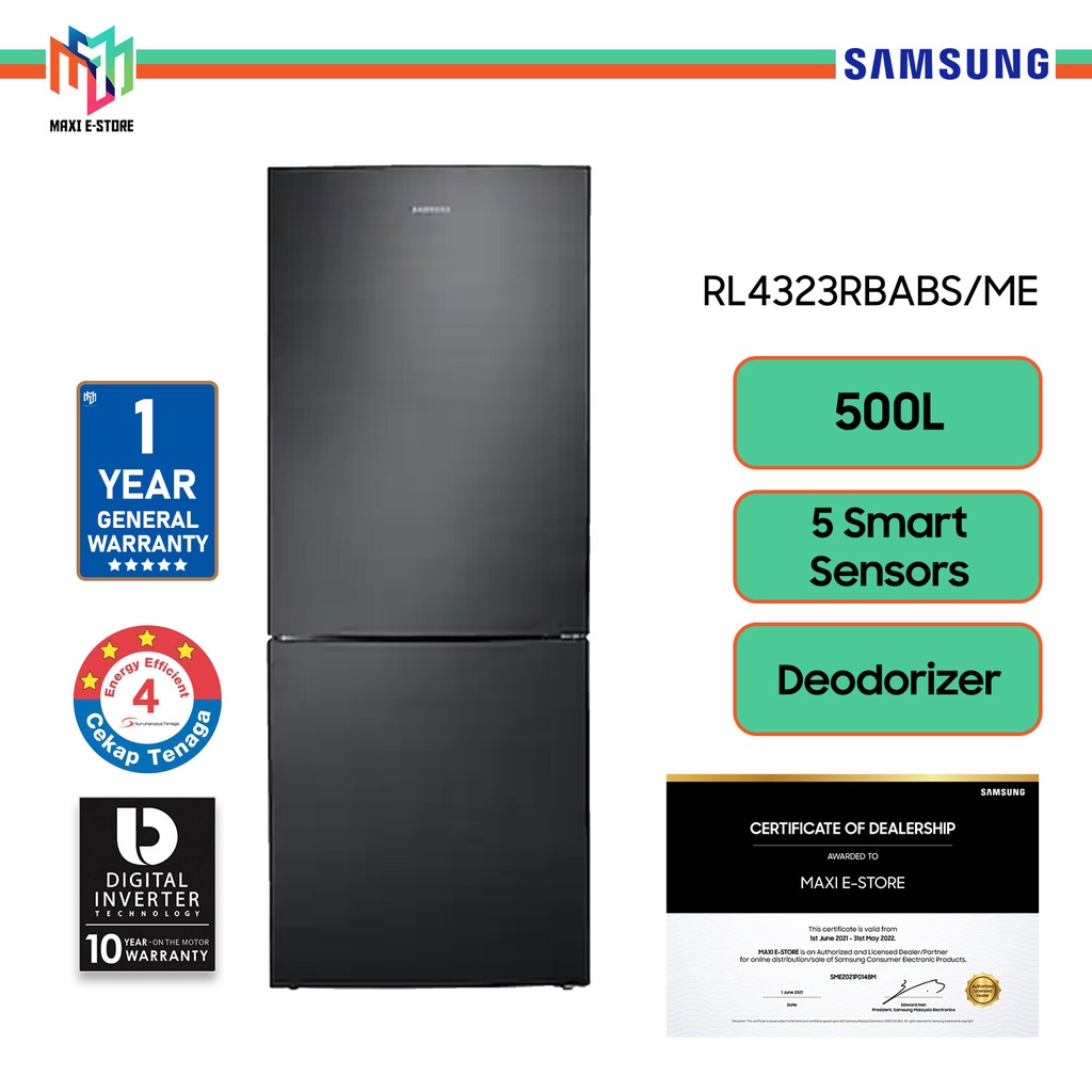 Samsung RL4323RBABS/ME Bottom Mount Freezer with Digital Inverter