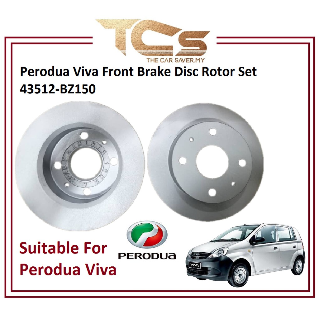 Perodua Viva Front Brake Disc Rotor Set 43512-BZ150 (100% Original ...