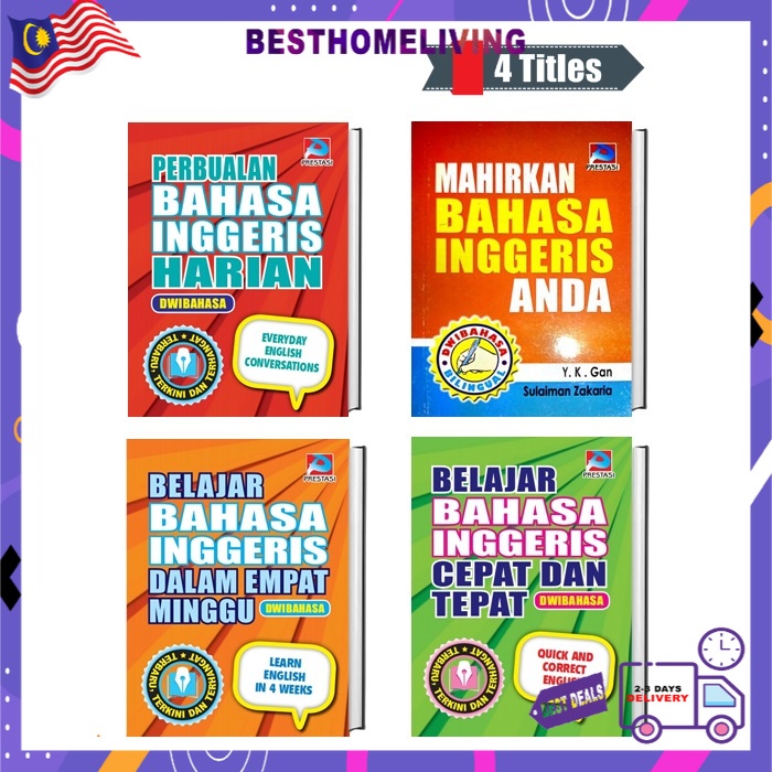 Prestasi Learn Basic English Through Bahasa Melayu Pocket Series Set (4 ...