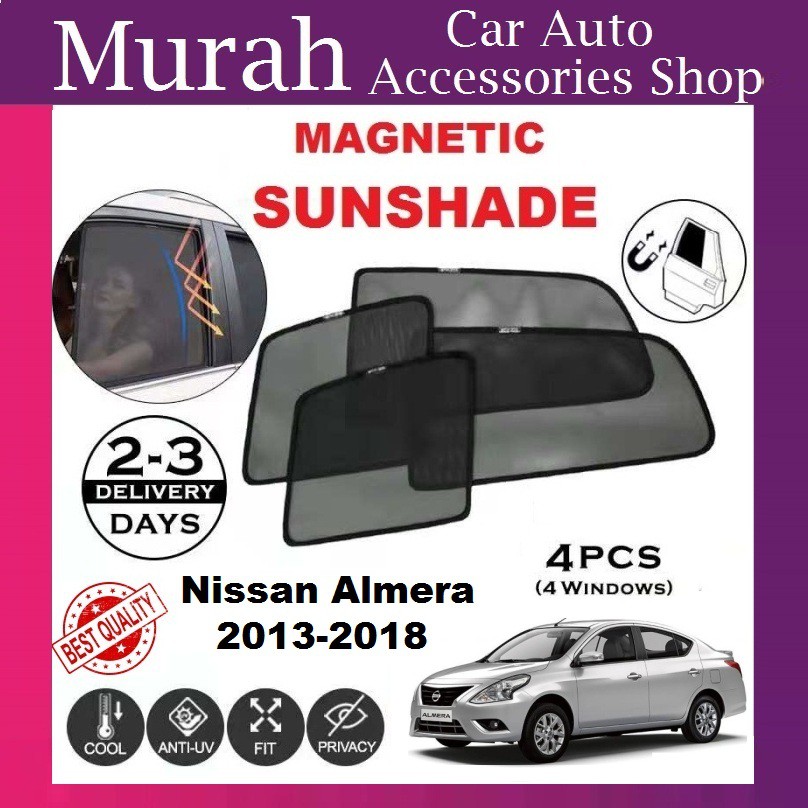 Nissan Almera 2013-2018 Magnetic Sunshade [4 PCS] | Shopee Malaysia