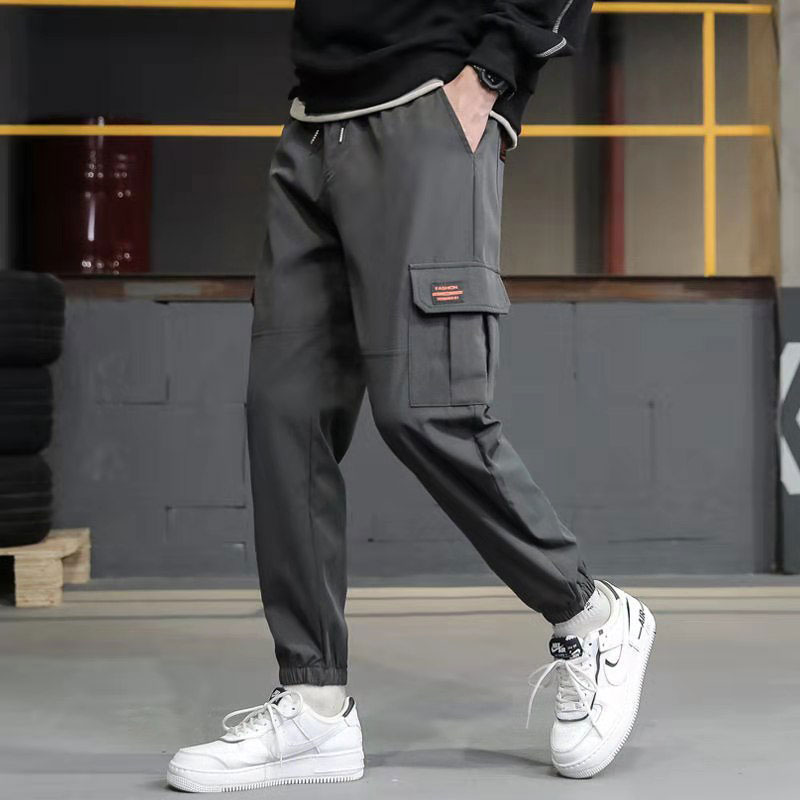Korean Style Pants Men Cargo Long Pants Fashion Trousers Seluar Lelaki ...