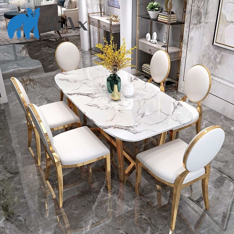 ISAX_Nordic marble dining table and chair combination modern minimalist ...