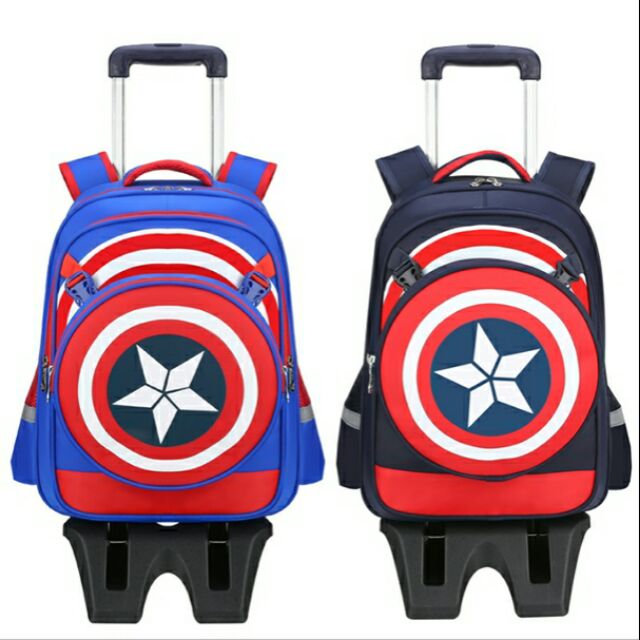 Captain America Rod Bag Waterproof Children Trolley Bag Shopee