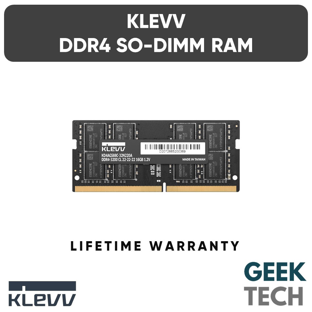 KLEVV DDR4 3200MHz SODIMM Laptop Notebook RAM 8GB/16GB/32GB (SK Hynix Chip)