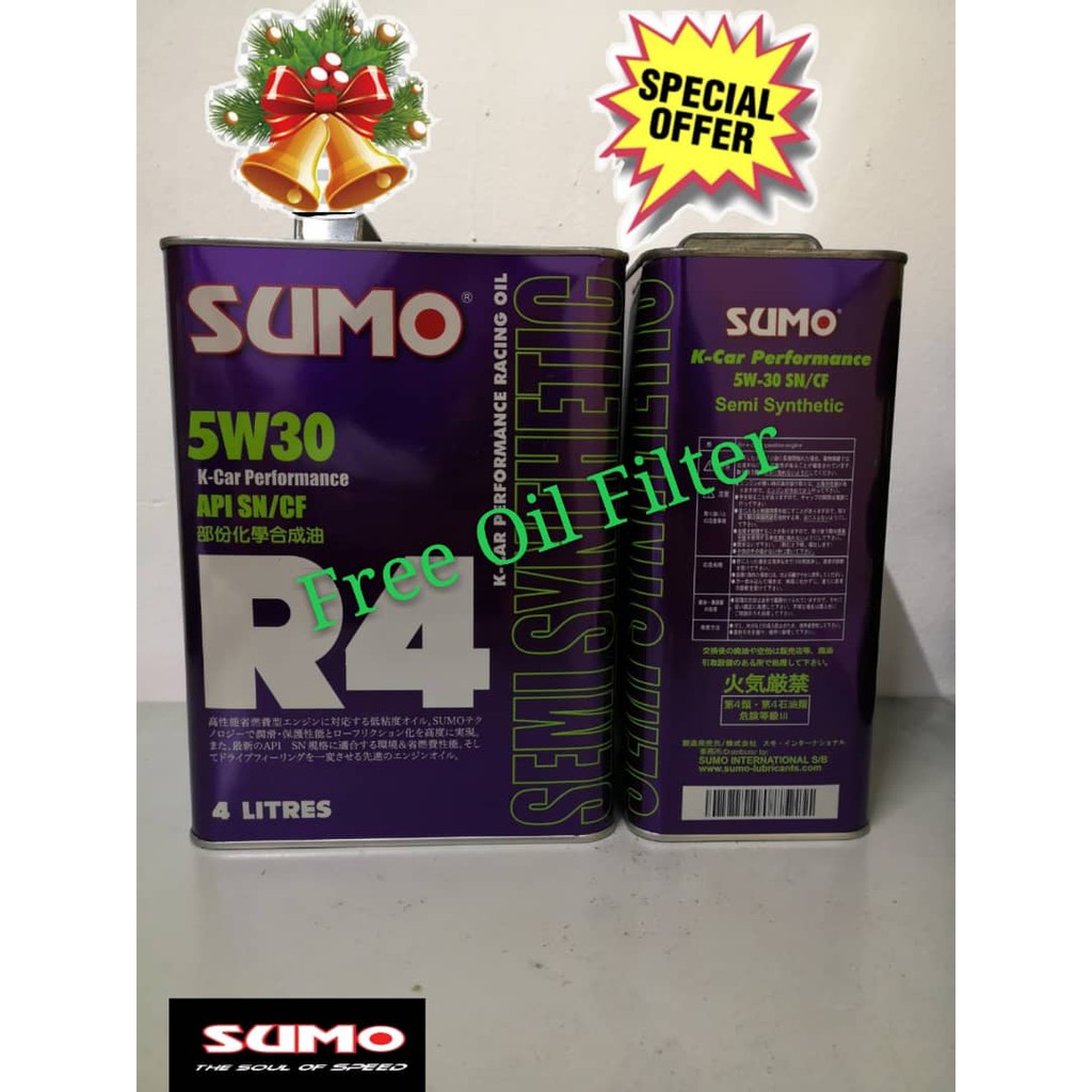Sumo R4 5W30 Semi Synthetic Engine Oil 4L | Shopee Malaysia