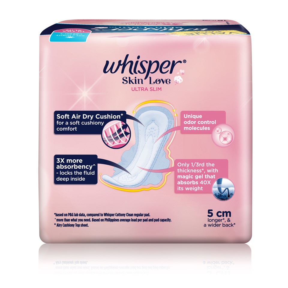 Whisper Skin Love Ultra Thin Long Napkin [Heavy Flow] Non-Wings 16 pads