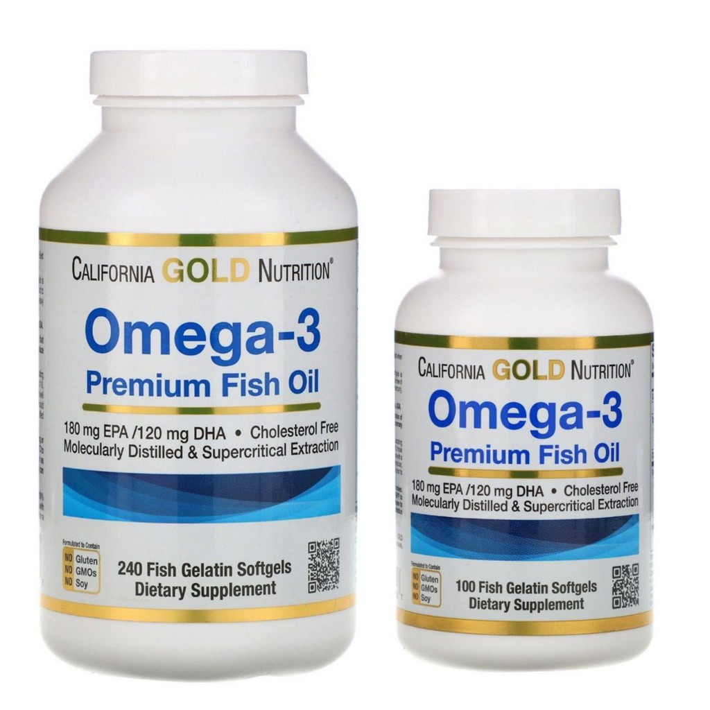 Omega-3, Premium Fish Oil, 240 Fish Gelatin Softgels