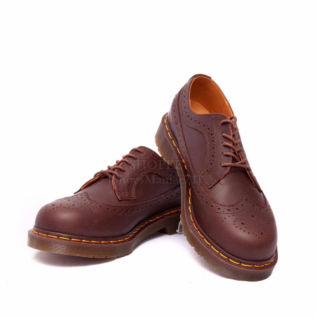 Dr martens brown low cut best sale