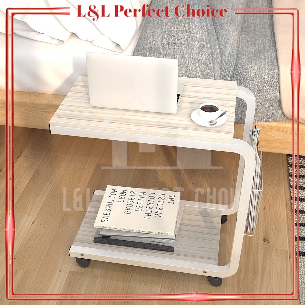Magazine Lifting Laptop Table Side Table Rack with Wheels Home Living ...
