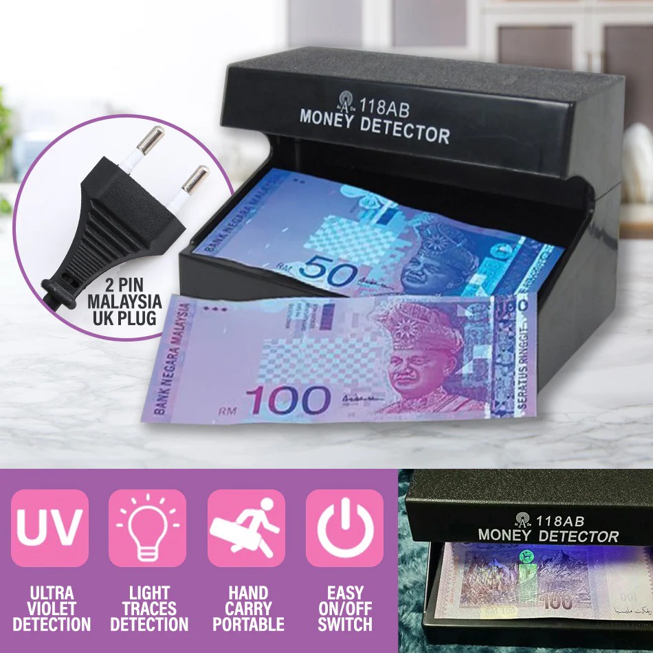 Flexfitt Money Detector Fake Counterfeit Cash Note Detector UV Light
