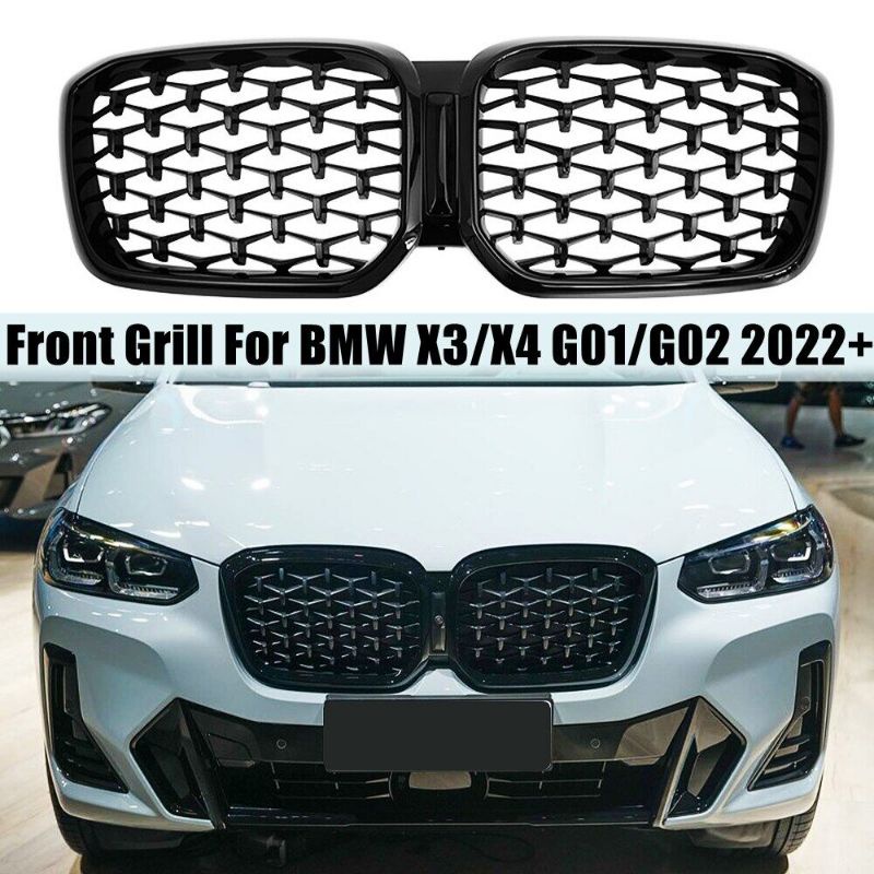 BMW X3 X4 G01 G02 LCI 2022-2024 FACELIFT DIAMOND GRILL BLACK | Shopee ...